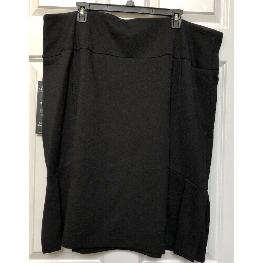 Zac & Rachel Womens Skirt Black Size 3X Knit Pullover Control Tummy Stretch 118